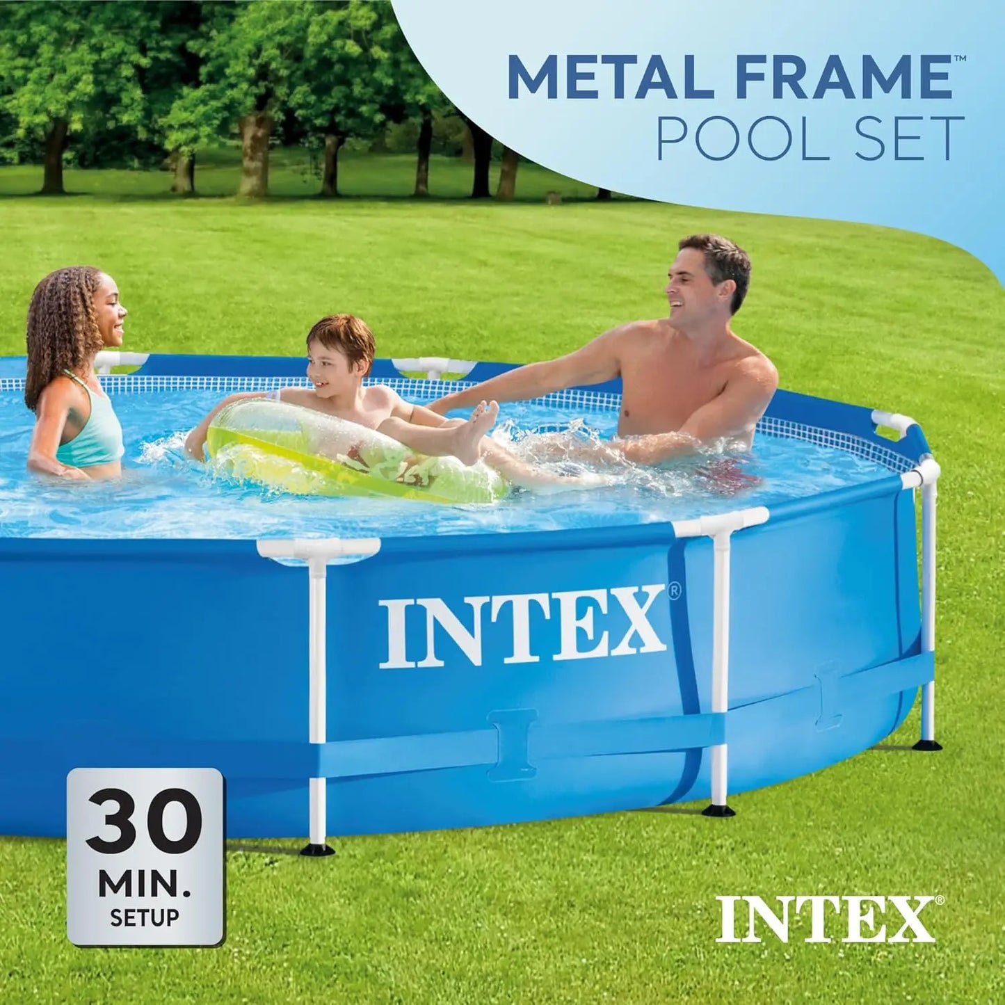 12Ft By 30In Above Ground Pool Set With 530 GPH Filter Pump And Rust Resistant