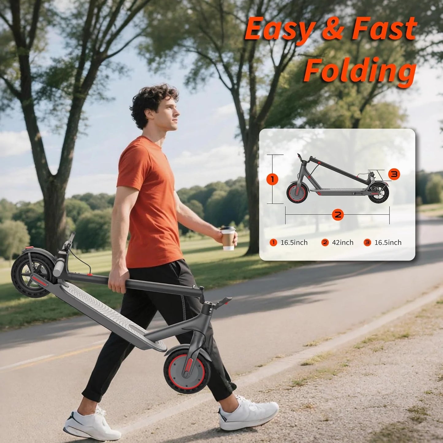 AOVOPRO ES80 350W Folding Electric Scooter Smart App Control 19mph
