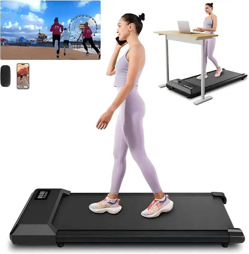 Superun 2 In 1 Home Office Walking Treadmill Two Point Five HP With App Remote