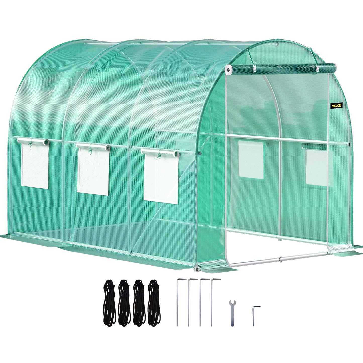 VEVOR Walk-in Tunnel Greenhouse Galvanized Frame & Waterproof Cover 10x7x7/12x7x7/15x7x7/20x10x7 ft Greenhouses & Cold Frames