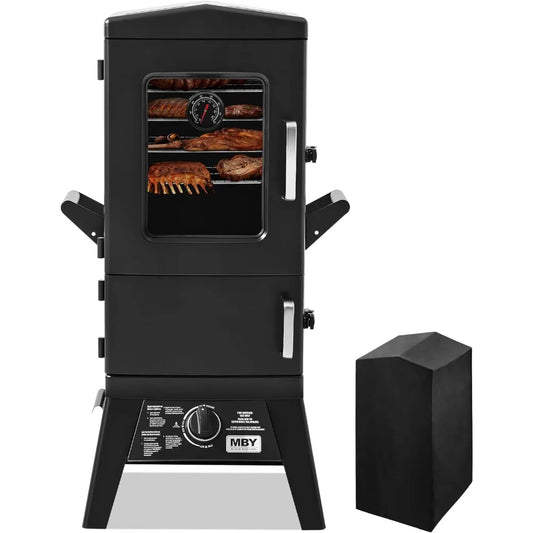 Propane Smoker With Cover Vertical Gas Grill Temp Control