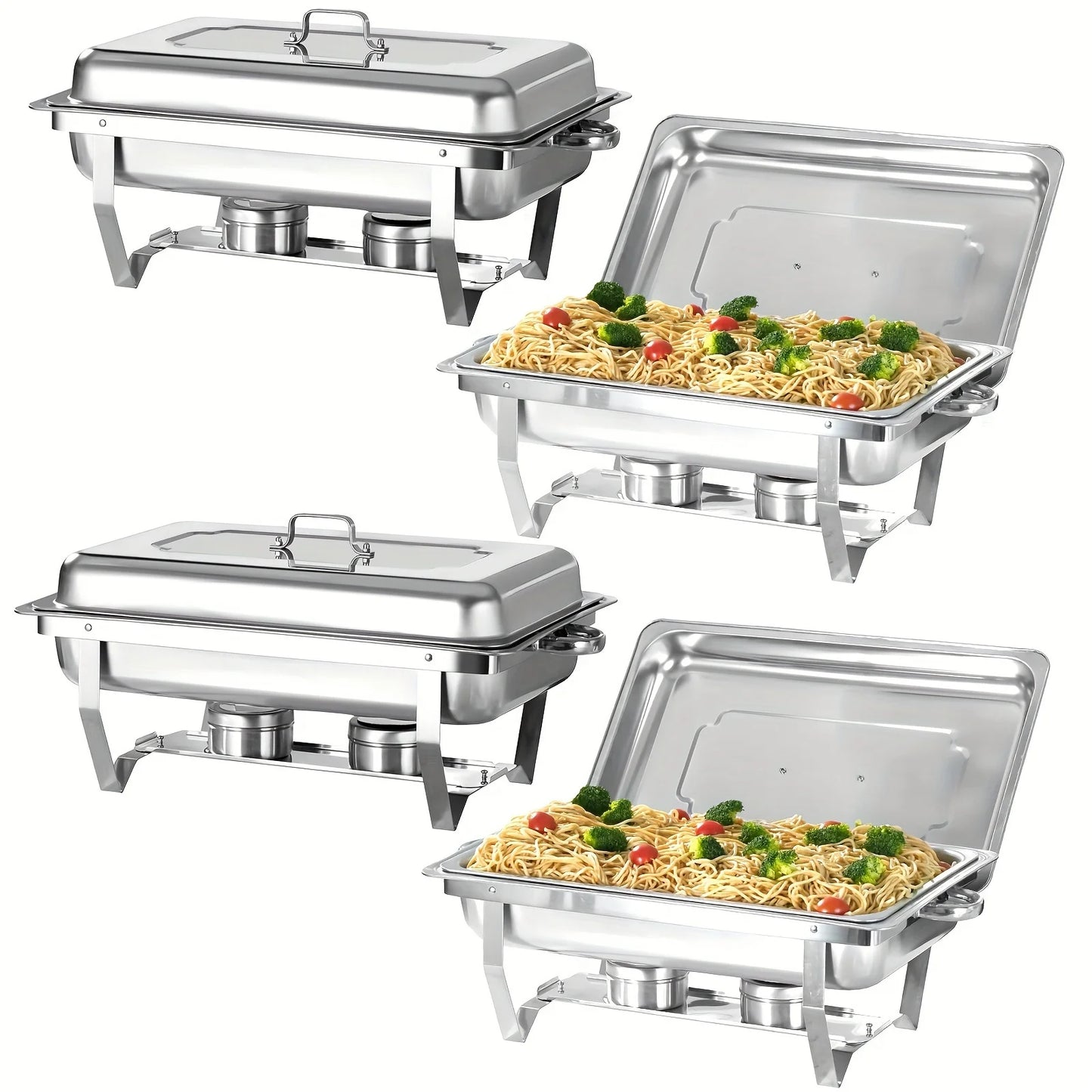 4 Pack 8Quart Chafing Dish Buffet Set Stainless Steel Warmer