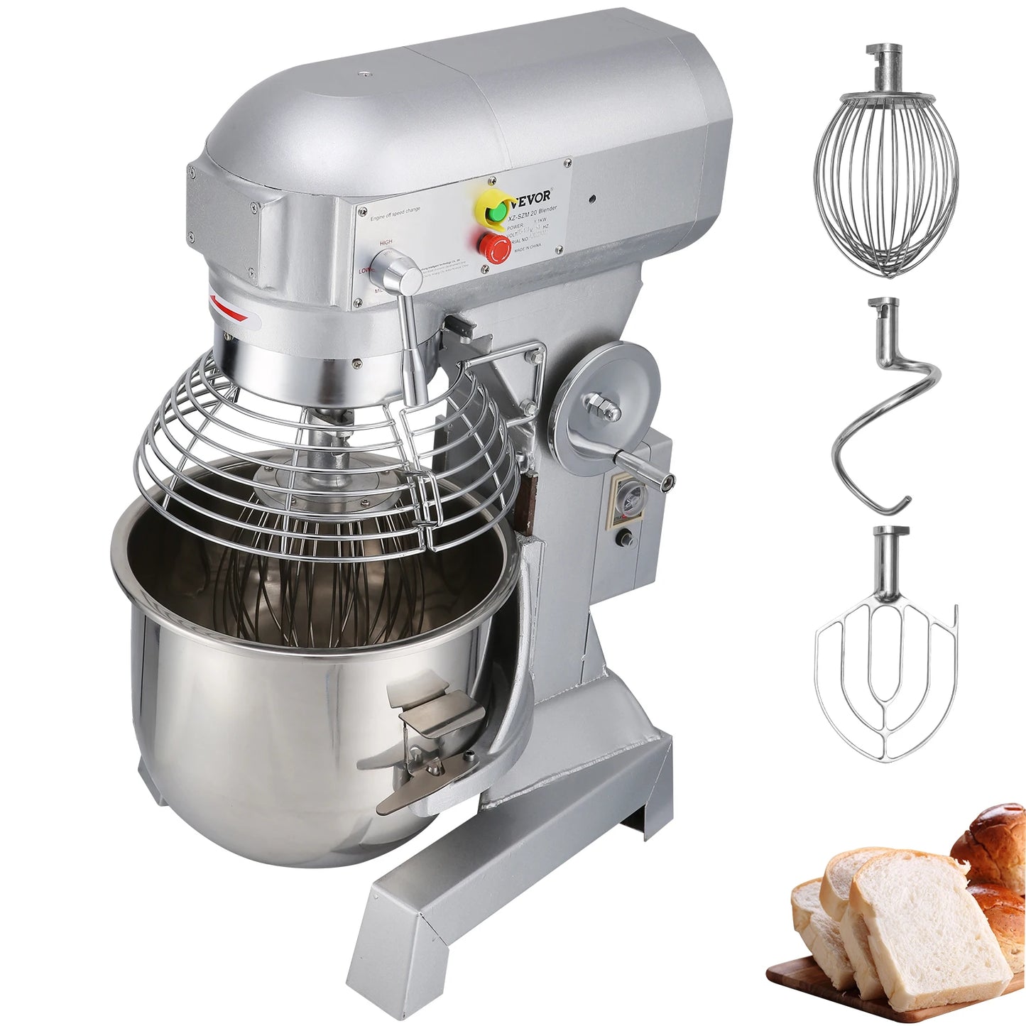 SucceBuy 10 To 30L Electric Dough Mixer Stainless Steel