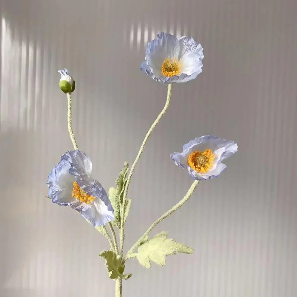 4 Head Poppy Artificial Flowers Bouquet For Home Decor Wedding Party Diy