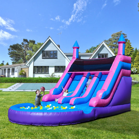 6.4m Commercial PVC Inflatable Water Slide With Blower