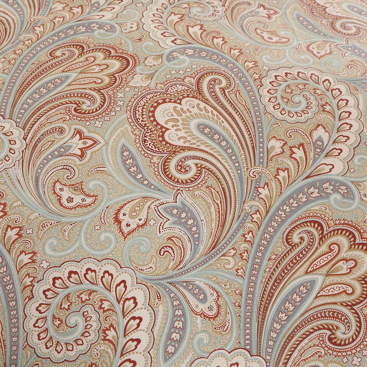 Three Piece 600TC Duvet Cover Set 100 Percent Egyptian Cotton Boho Paisley