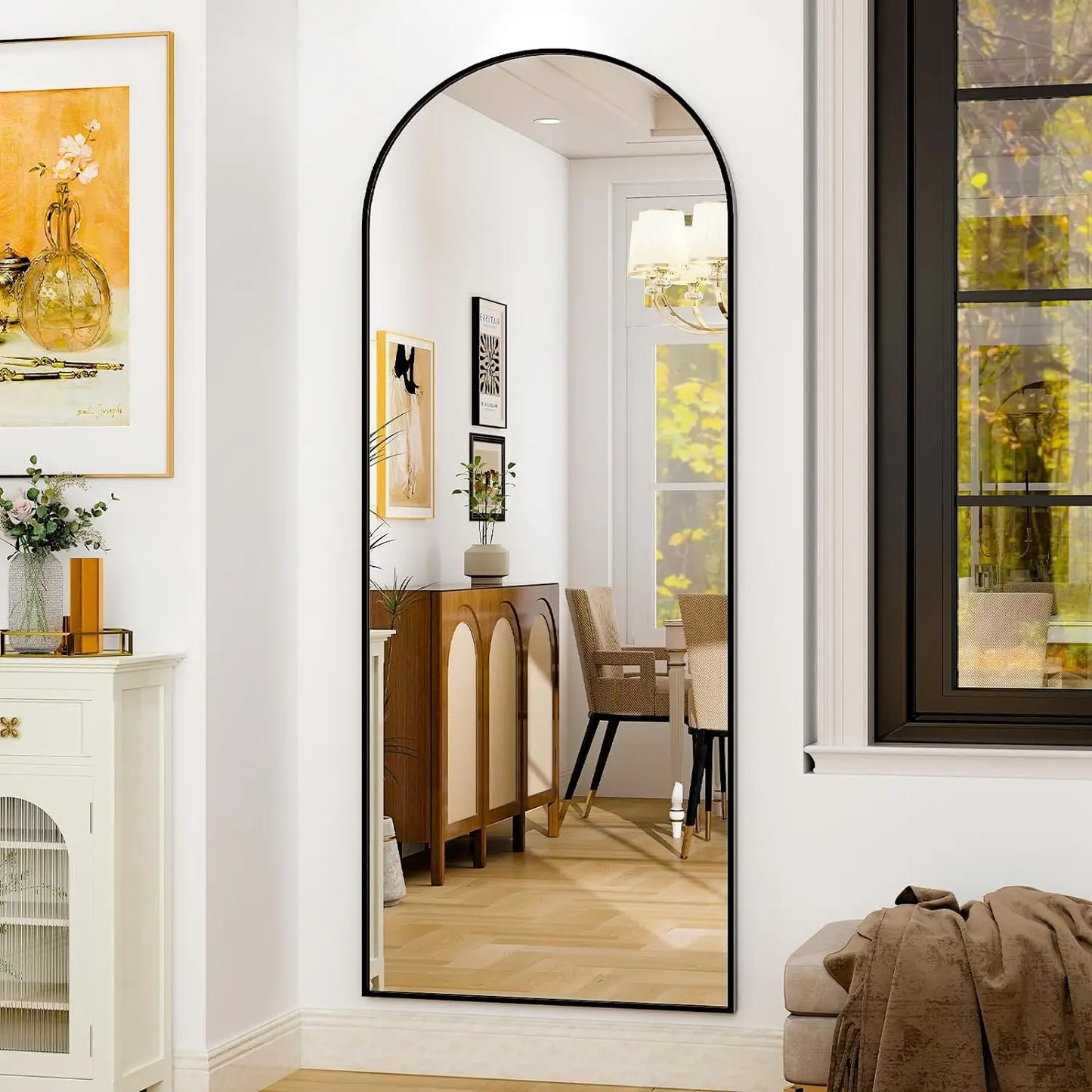 26x71 Inch Aluminum Frame Full Length Floor Mirror For Bedroom And Living Room