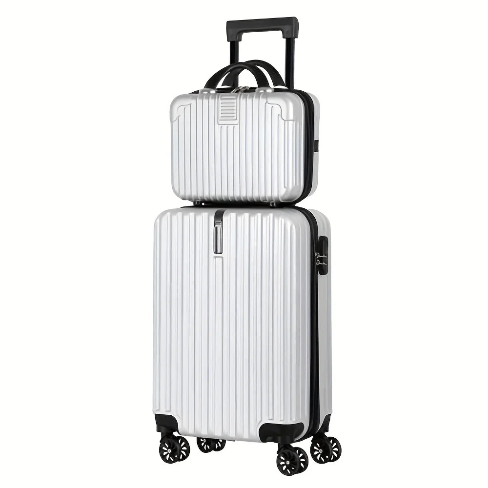 2 Piece Luggage Set With Carry On Bag 20 Inch Suitcase 14 Inch Handbag