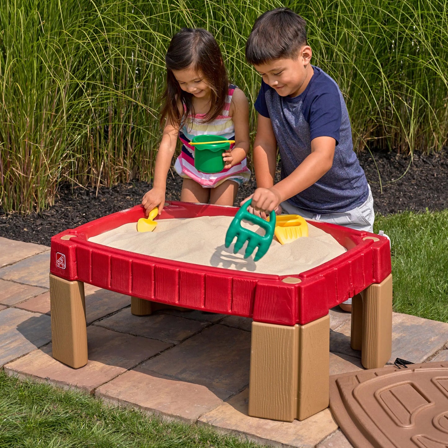 Toddler Outdoor Sand Activity Table With 5 Piece Accessory Kit