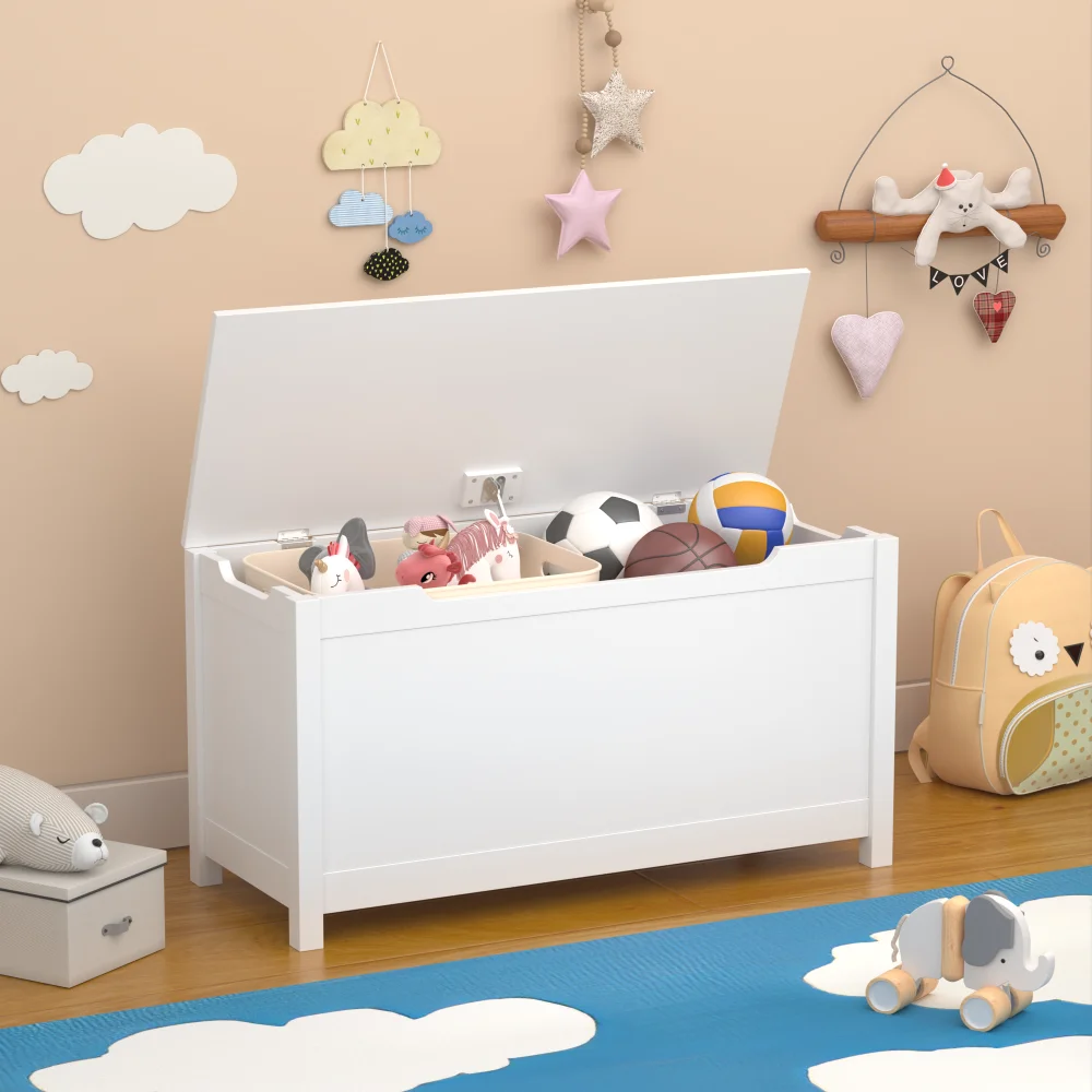 Wooden Toy Chest Playroom Kids Toy Box Storage Organizer