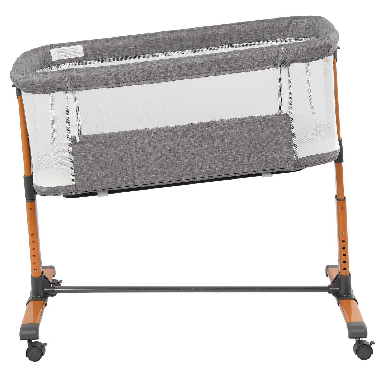 Iron pipe + plastic 150D encrypted cationic fabric gray baby cradle bed