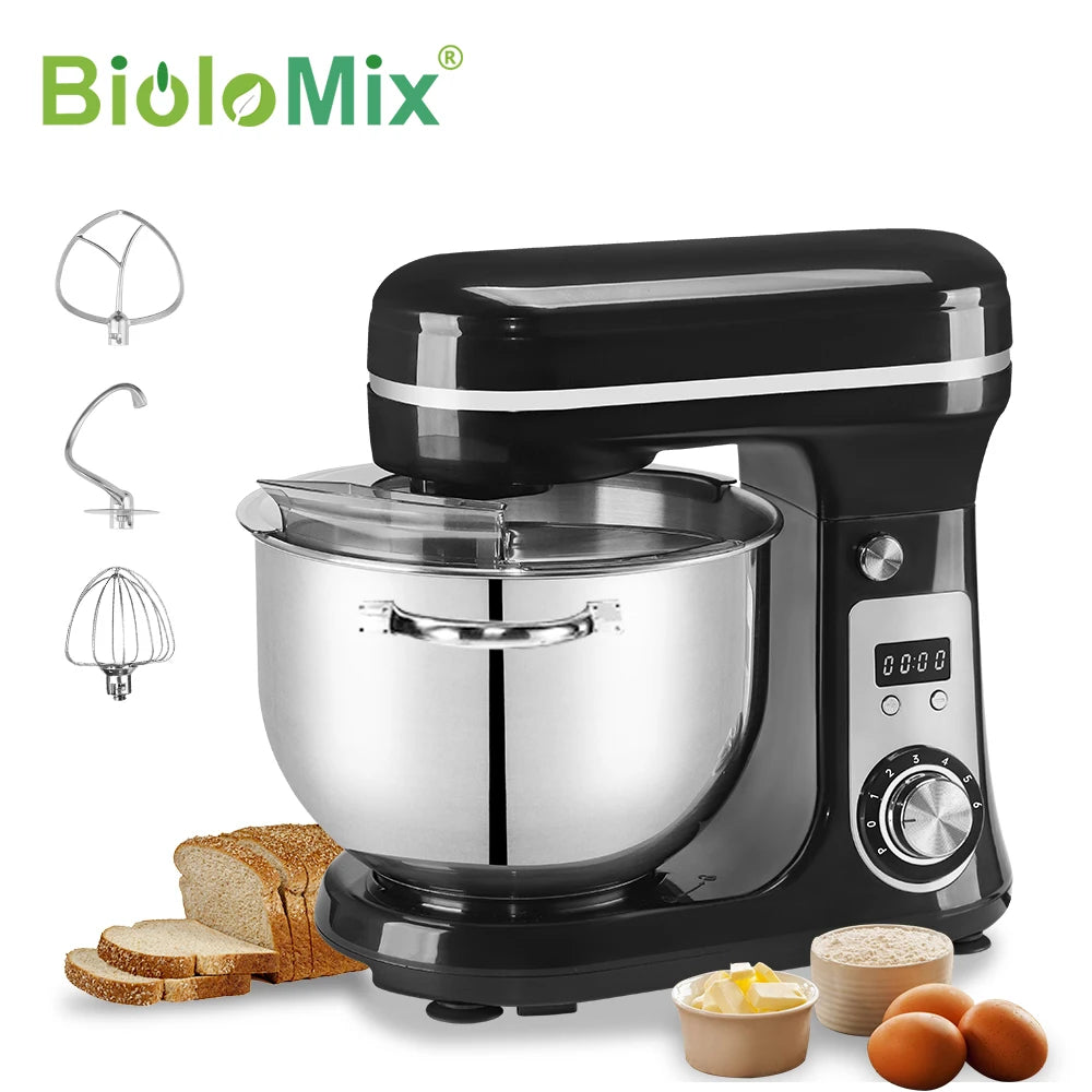 BioloMix 6 Speed Stand Mixer And Blender 1200W 6L Quiet Kitchen Appliance