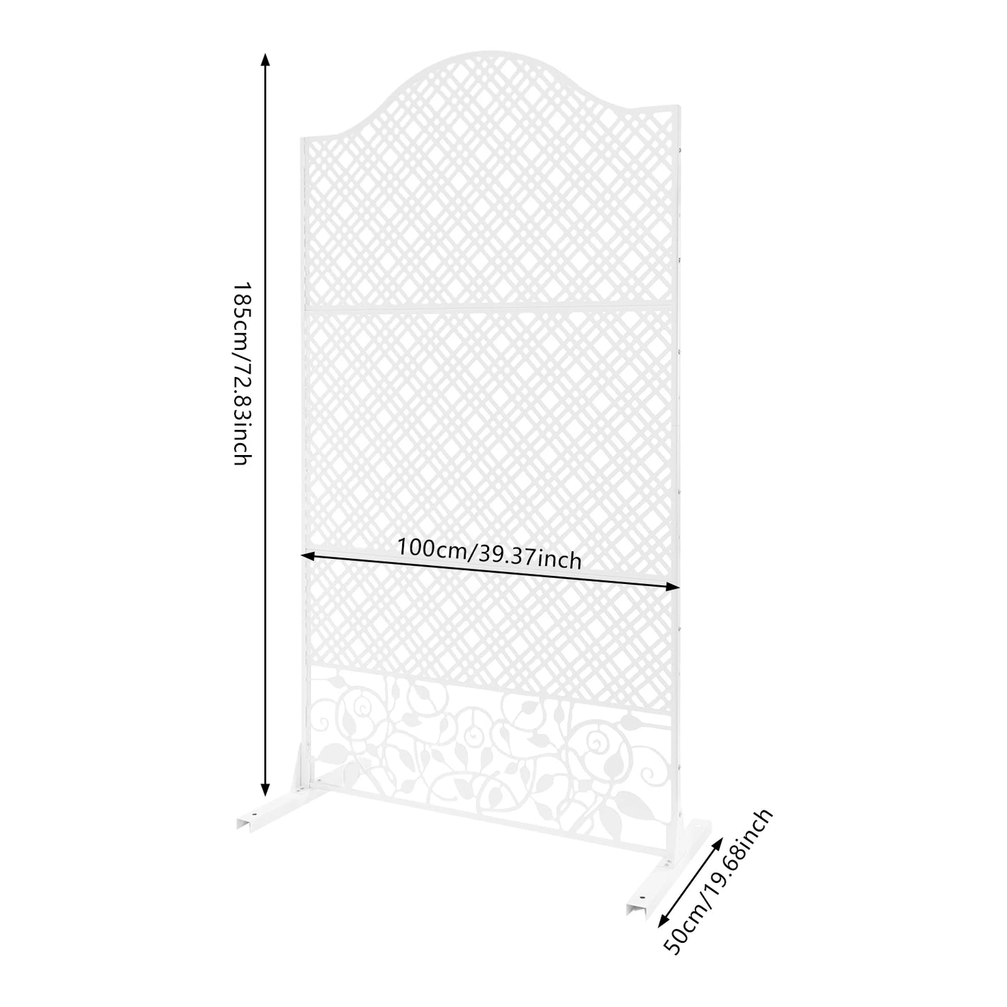 100x185x50cm Decorative Outdoor Divider Living Room Partition Metal Privacy Screen