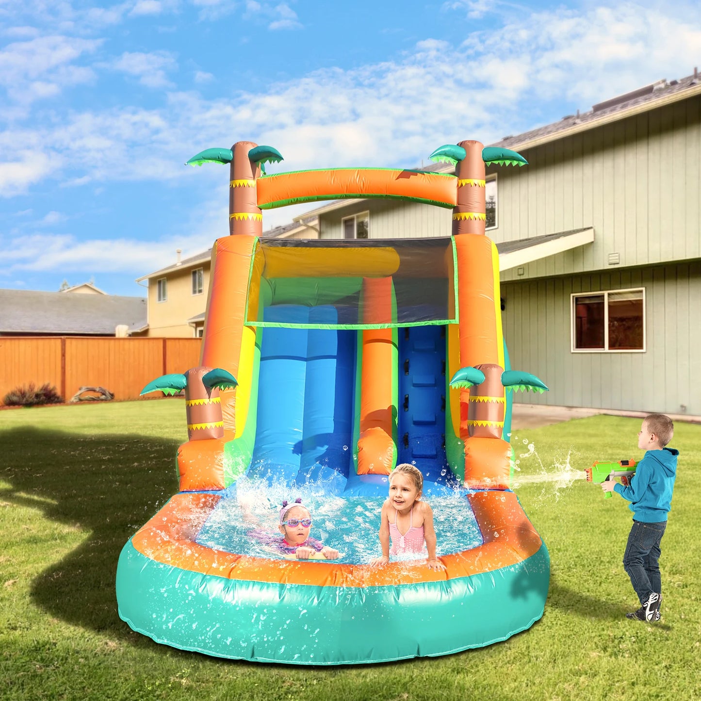 21ft Giant Commercial PVC Inflatable Water Slide With Blower