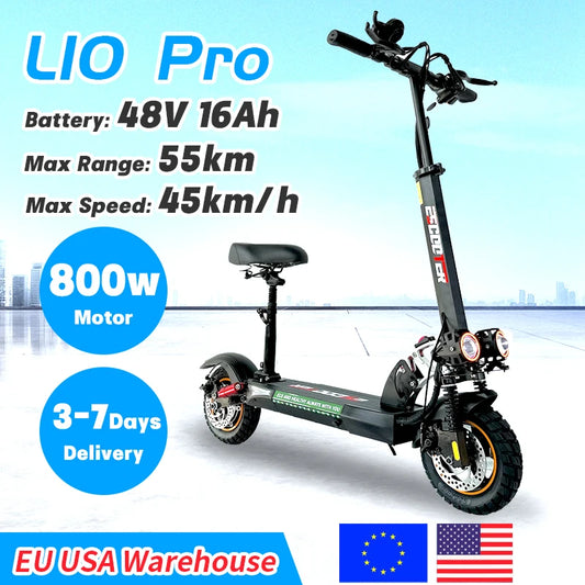 EU US Warehouse Electric Scooter 48V 800W Long Range 40 To 60km Lightweight