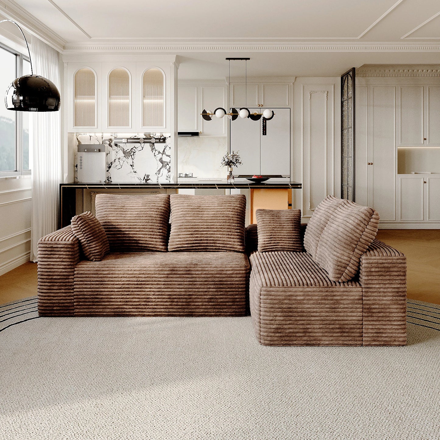 Sdorens 104 Inch Cloud Sectional Sofa With L Shape Chaise Living Room Bedroom