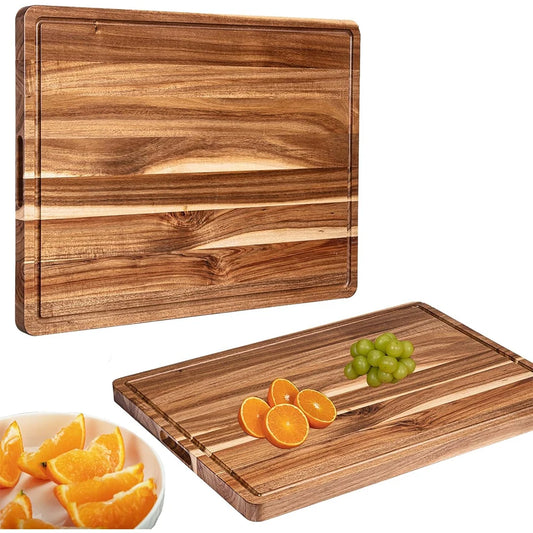 Extra Large Wood Cutting Board With Juice Groove Handle Reversible Butcher Block