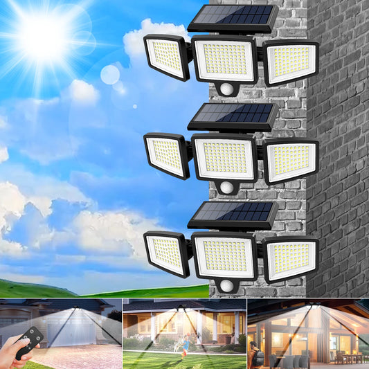 3 Pack Outdoor Solar Lights With Motion Sensor For Porch Garage Yard Patio