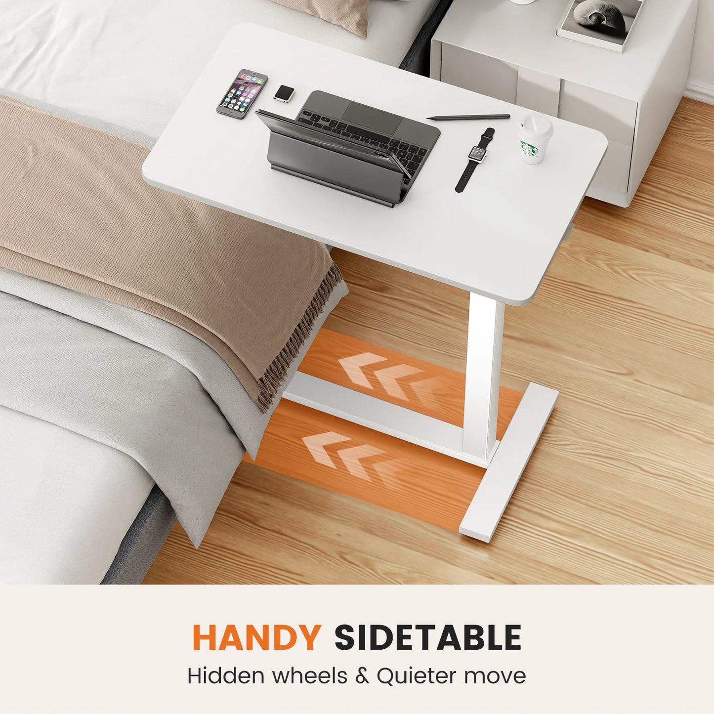Overbed Bedside Sofa Table With Adjustable Height Desk