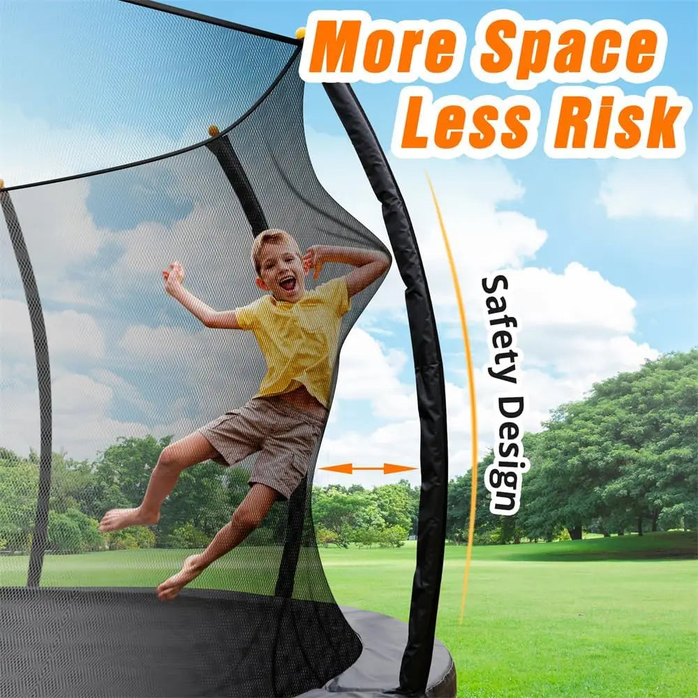 16Ft Round Trampoline With Basketball Hoop For Kids Adults