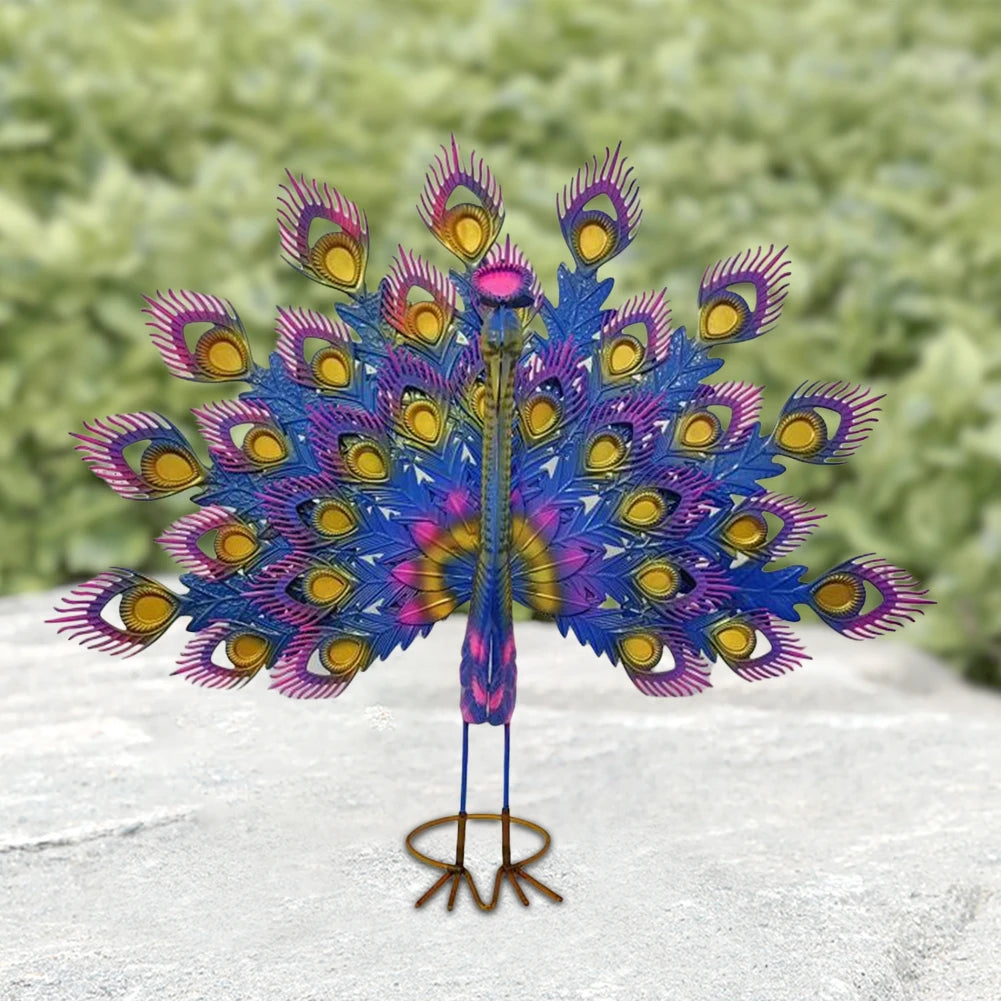 Garden Peacock Iron Statue Outdoor Indoor Yard Decor Waterproof Gifts