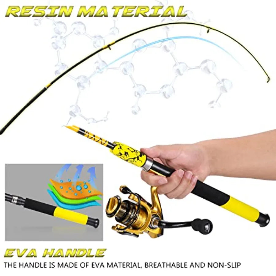 Durable Spinning Reel and Two Piece Rod Combo for Freshwater and Saltwater