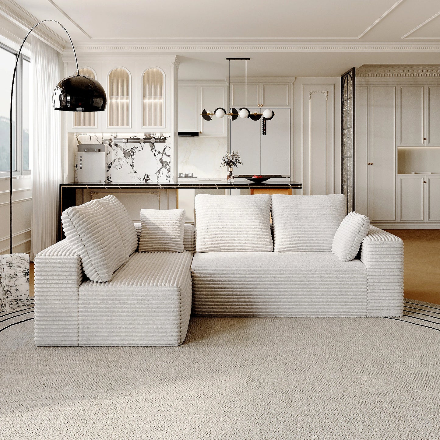 Sdorens 104 Inch Cloud Sectional Sofa With L Shape Chaise Living Room Bedroom