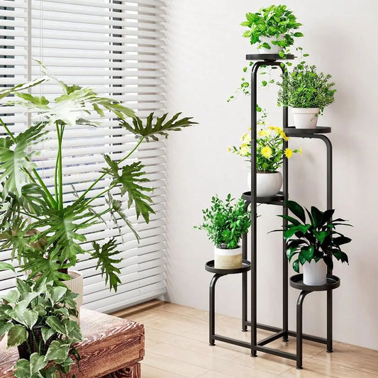 5 Tier Metal Plant Shelf Stand Indoor Outdoor Corner Plant Organizer
