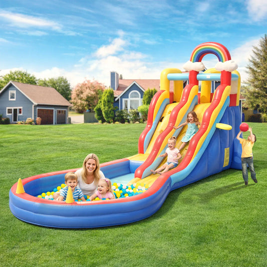 Commerci 6.1m Inflatable Bounce House Water Slide With 680W Blower CE Certified