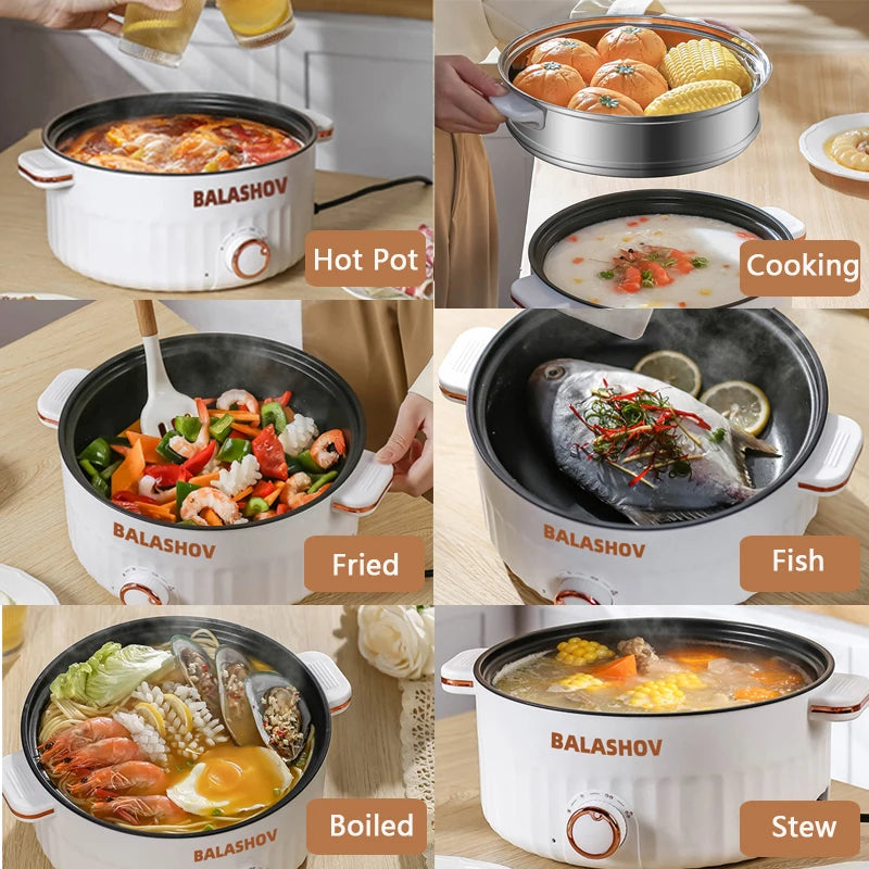 Portable Electric Multifunctional Double Layer Pot Cooker