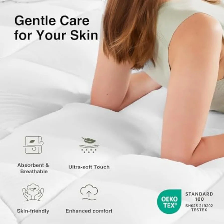 Novilla CL Extra Thick Pillow Top Mattress Topper With Down Alternative Fill