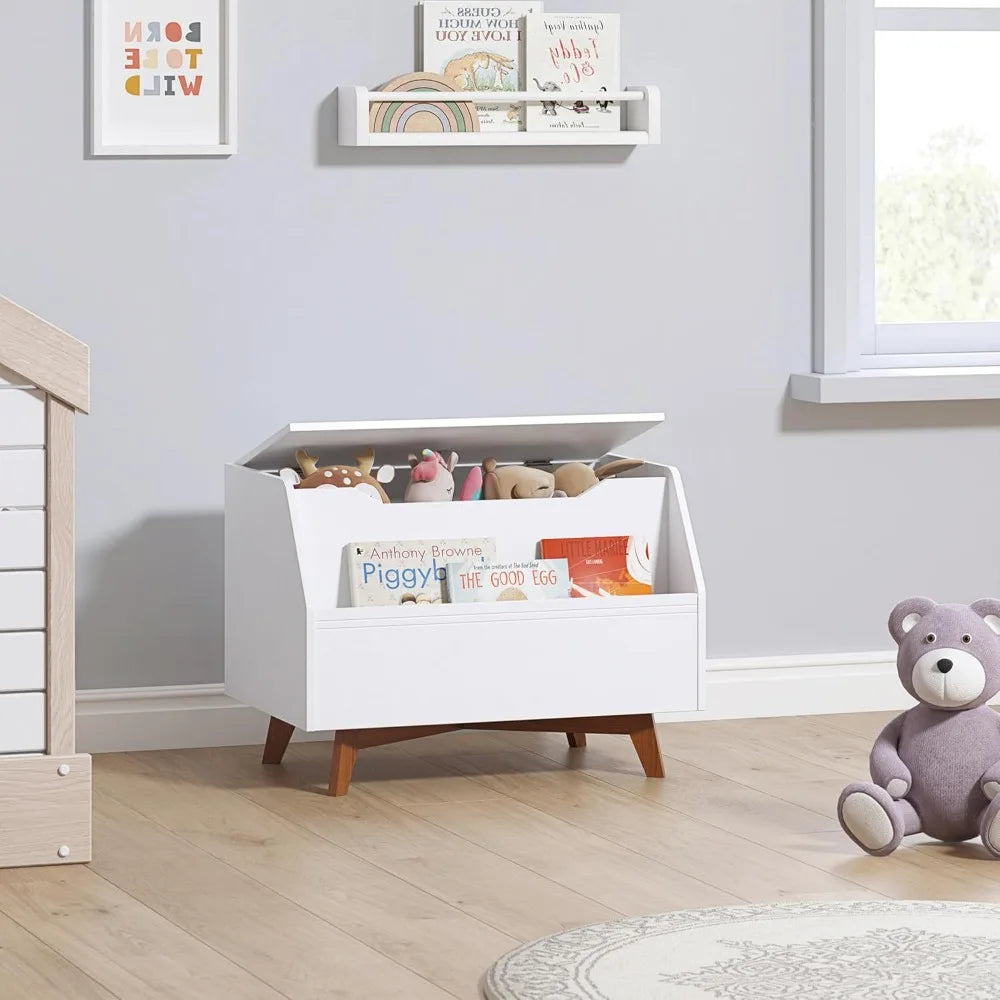 Wooden Kids Toy Box With Book Storage Bench Montessori