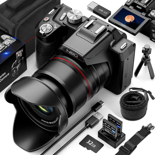 NBD 5K Digital Camera With 16x Optical Zoom WiFi App Control 180 Flip Screen