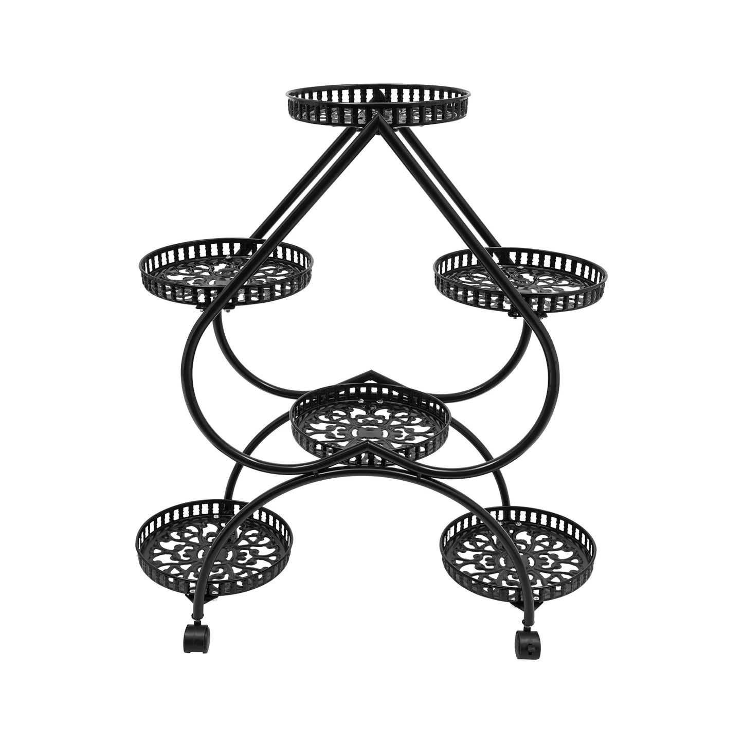 6 Potted Heart Flower Pot Stand 4 Tier Plant Stand for Patio Garden Living Room Corner Balcony and Bedroom