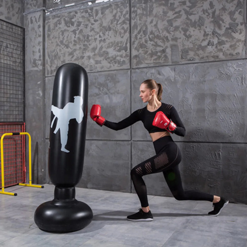 1.6M Inflatable Boxing Bag For Kids And Adults, Standing Punching Bag