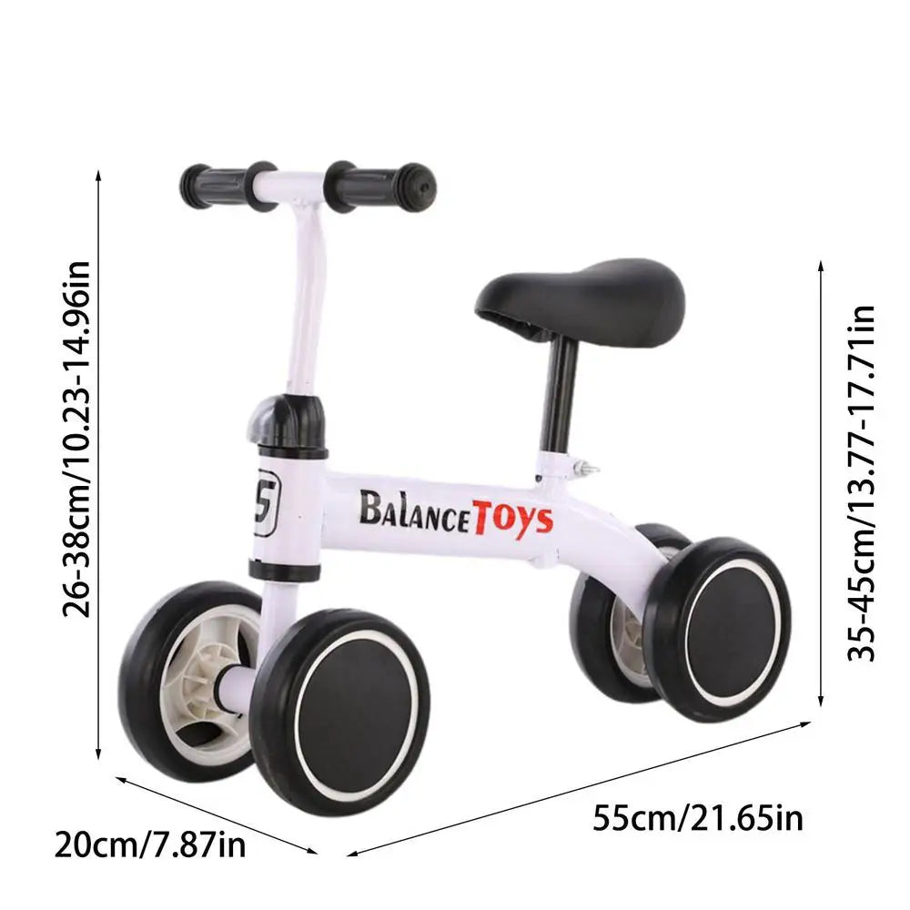 Three Wheel Balance Bike Ride On Toy For Kids Aged 3 To 6 Unisex Without Pedals