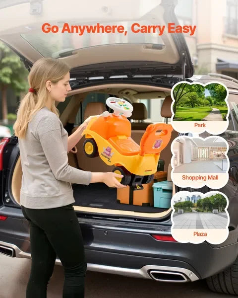 Ride On Toddler Push Car For 19-36 Months With Horn Music Under Seat Storage