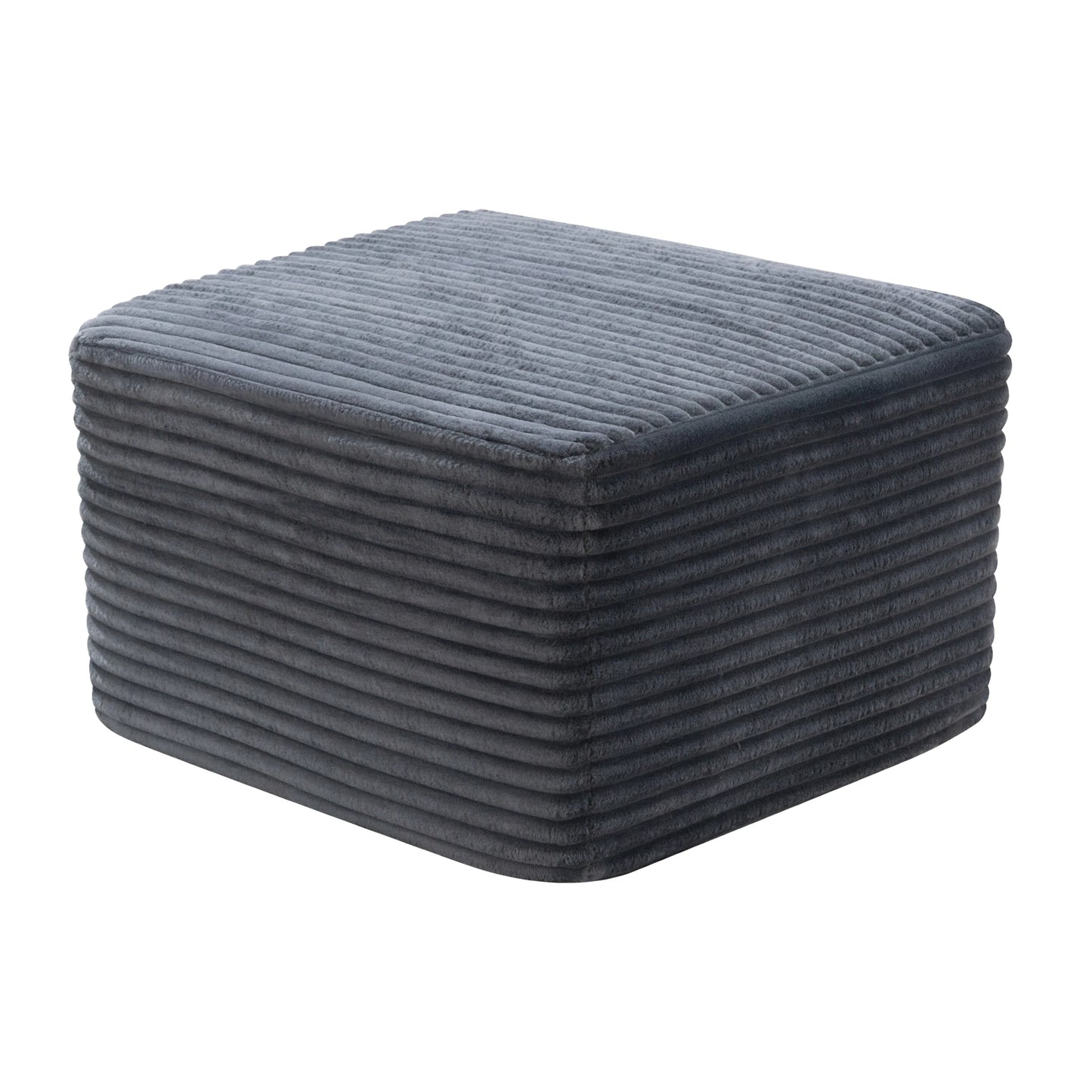 Modern Black Corduroy Modular Sectional Sofa With Deep L Shaped Chaise