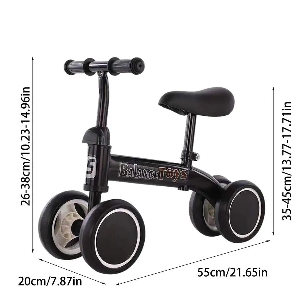 Three Wheel Balance Bike Ride On Toy For Kids Aged 3 To 6 Unisex Without Pedals