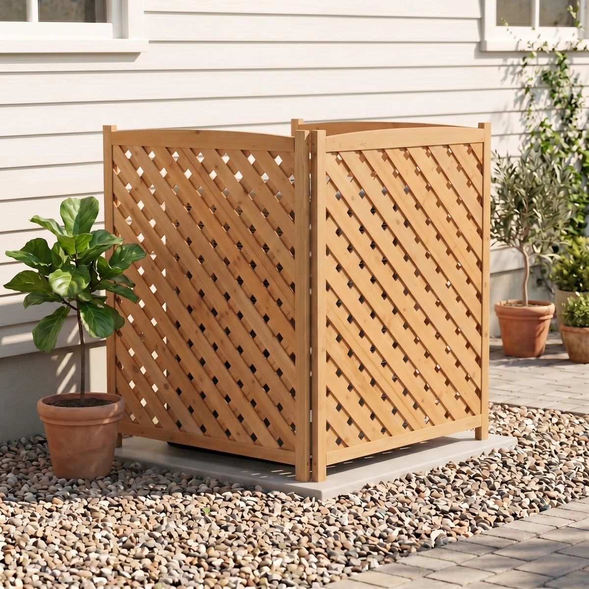 Raised Garden Bed with Trellis 2 Pack, Outdoor Wooden Planter Box & Plant Stand with Climbing Racks    RR
