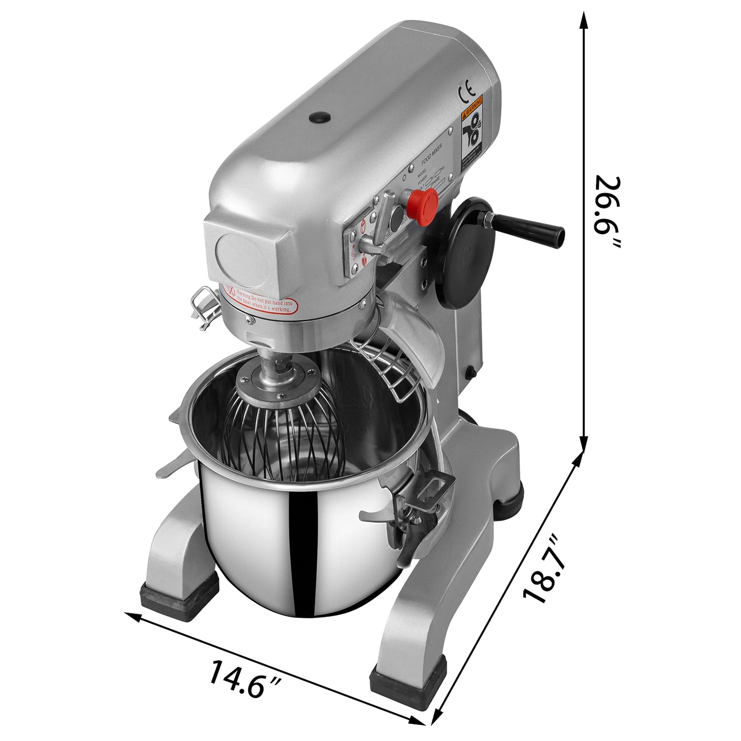 SucceBuy 10 To 30L Electric Dough Mixer Stainless Steel