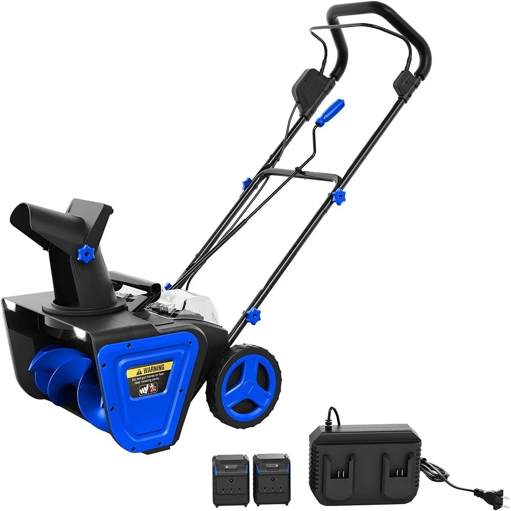 20 Inch Brushless Cordless Snow Blower 2x20V Battery LED Light