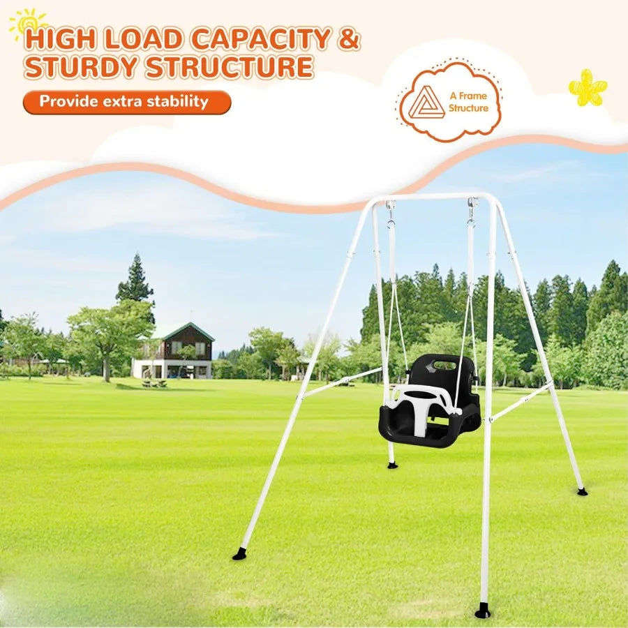 4in1 Toddler Swing Set and Baby Jumper and Bouncers Heavy Duty Baby Swing Set with Foldable Metal Stand for Indoor and Outdoor