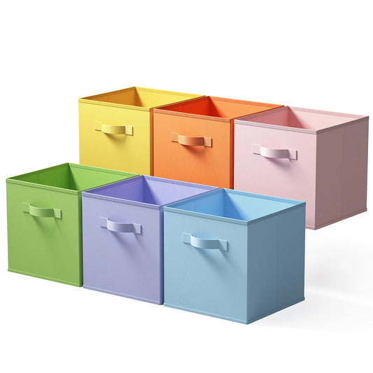 Fabric Storage Cubes Collapsible Organizer Bins 6 Pack
