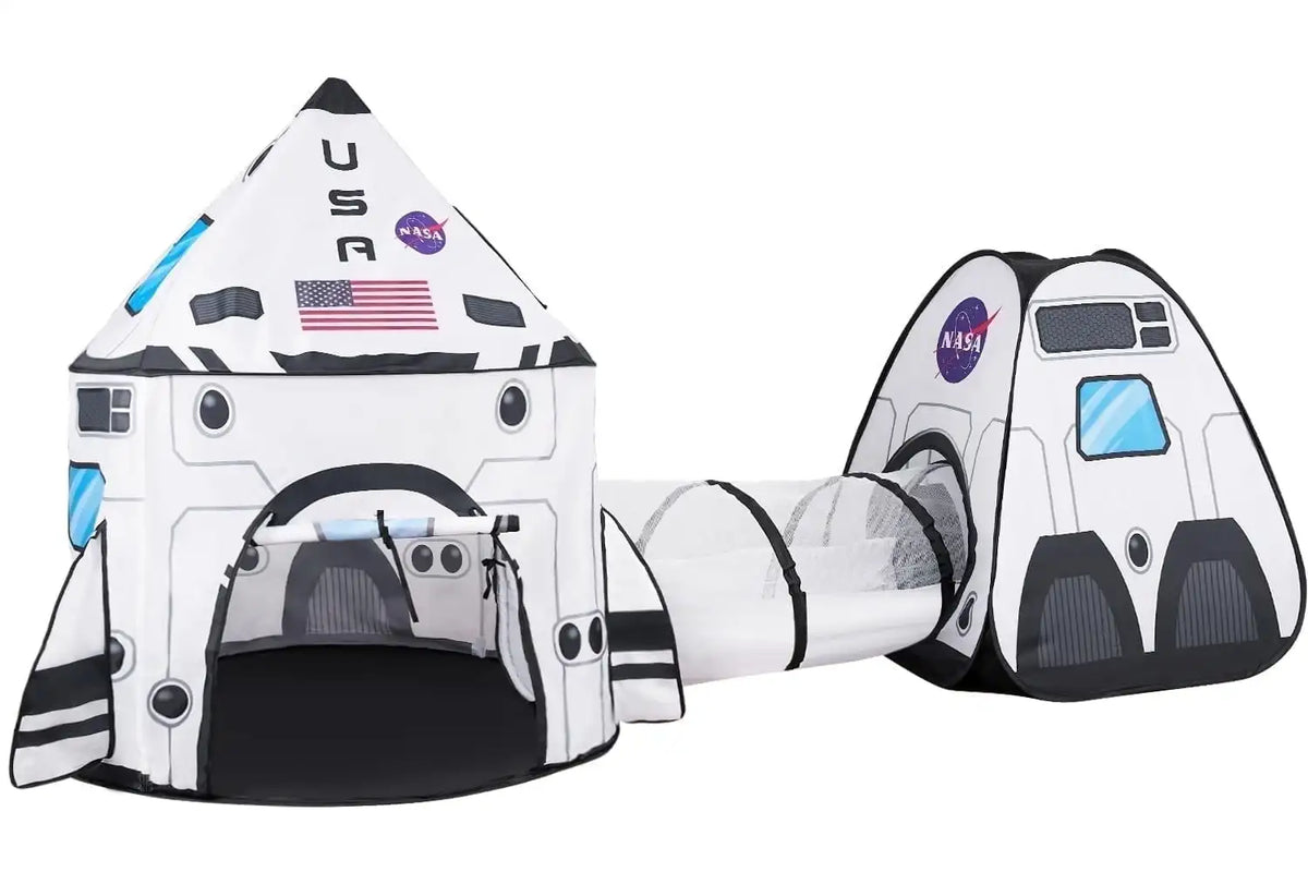Joyfy Rocket Ship Play Tent With Pop Up Tunnel Set For Kids