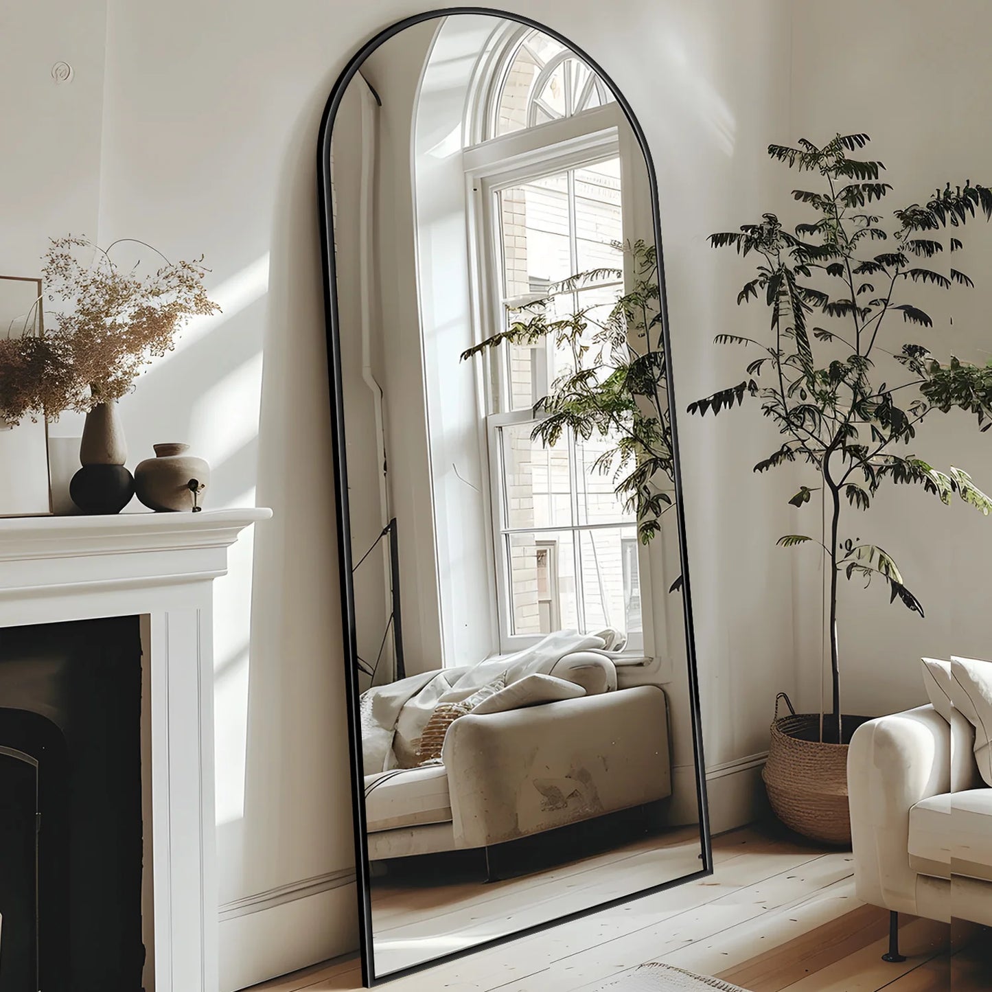 58x19 Inch Full Length Mirror With Stand Oversized Floor Mirror For Bedroom