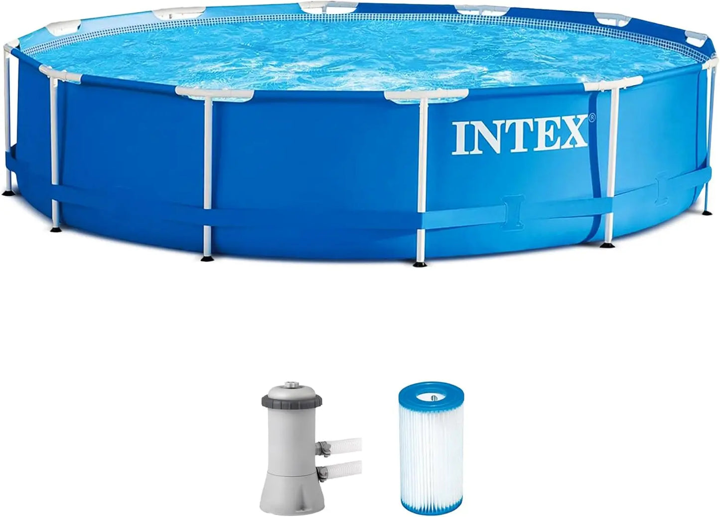 12Ft By 30In Above Ground Pool Set With 530 GPH Filter Pump And Rust Resistant