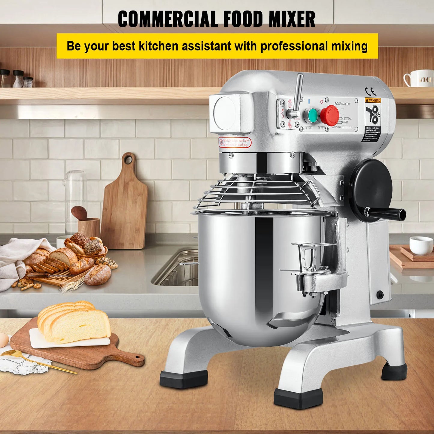 SucceBuy 10 To 30L Electric Dough Mixer Stainless Steel