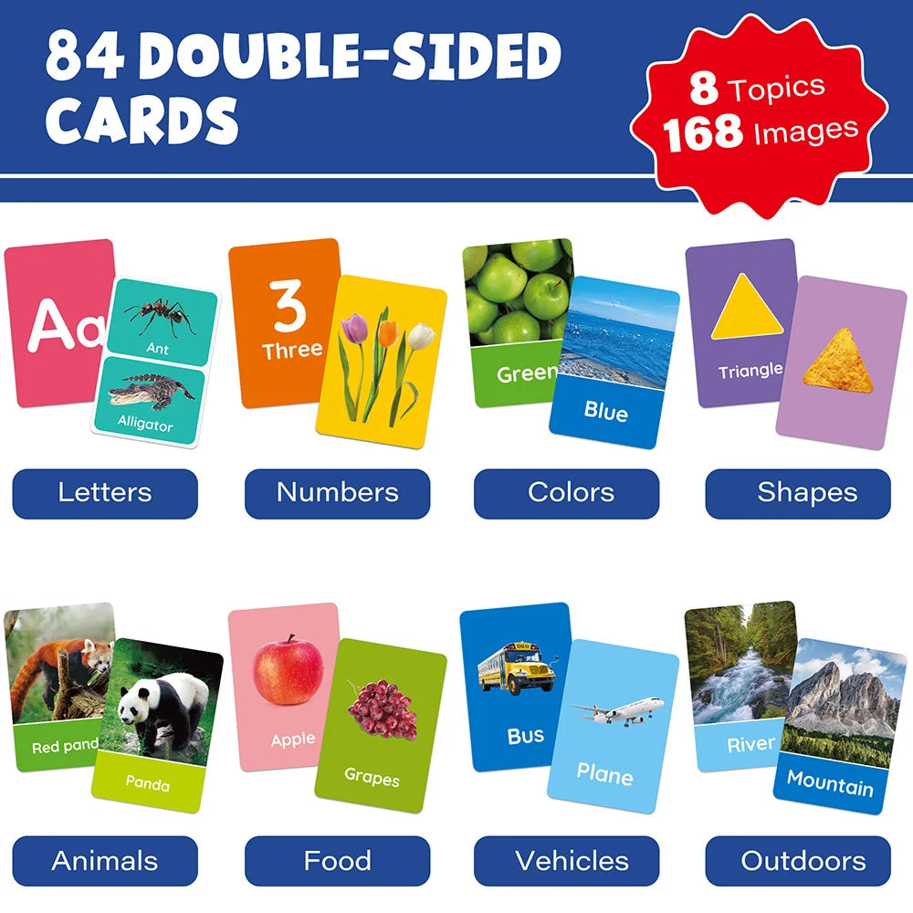 Educational Alphabet And Numbers Flash Cards For Toddlers 84 Double Sided