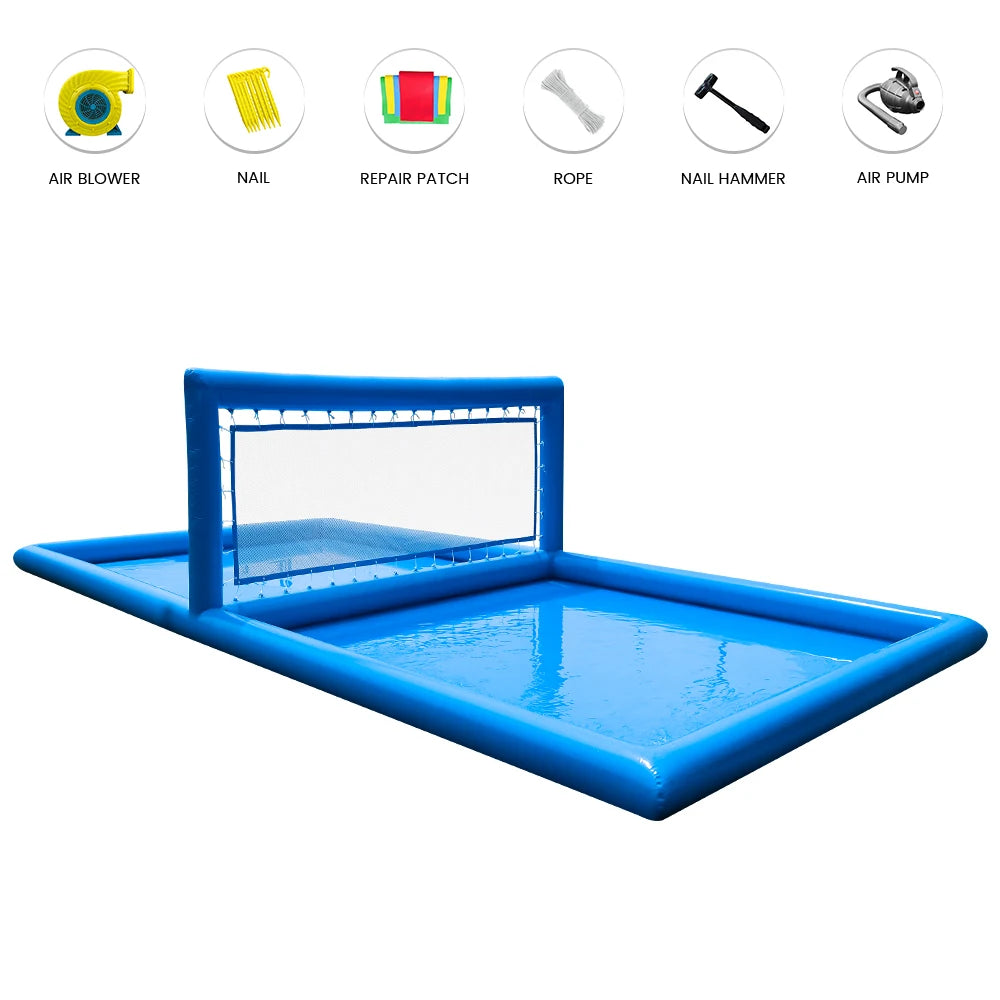 33ft Inflatable Outdoor Water Volleyball Court For Pool Games And Playgrounds